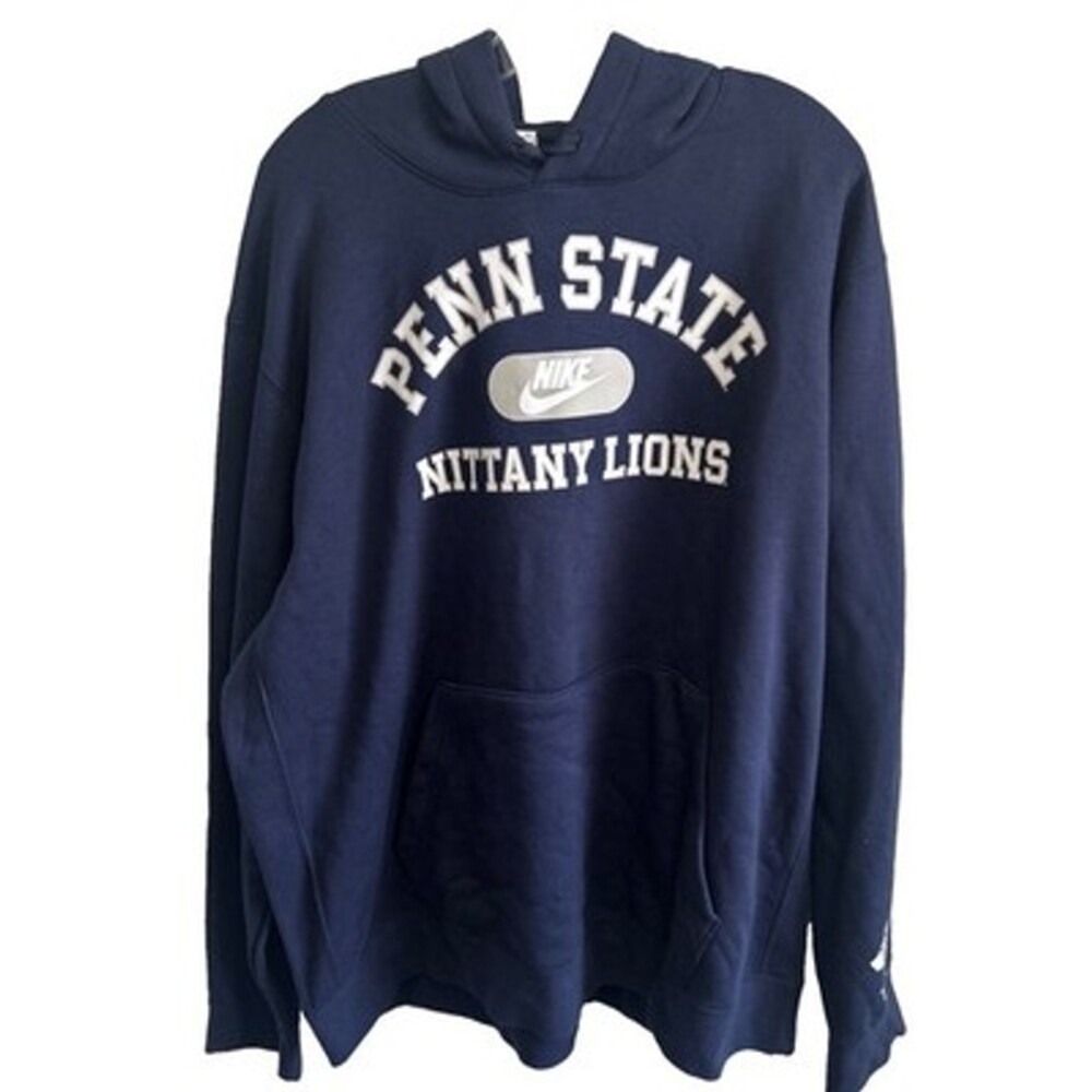 Nike Penn State Nittany Lions Men Sz 2XL Hoodie Heavy Cotton Long Sleeve Navy